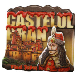Magnet de frigider din rasina "Castelul Bran" 7.5 x 7 cm, Vlad Tepes