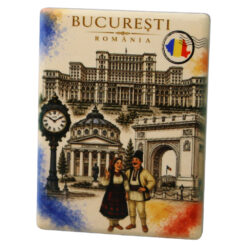Magnet de frigider din ceramica Bucuresti 6 x 8 cm, vintage