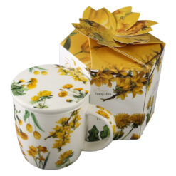 Alternative view of Cana portelan cu infuzor si capac "Yellow Flowers" 400 ml, in cutie decorativa
