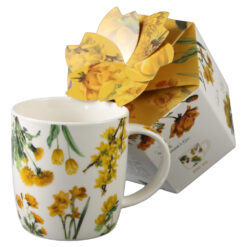 Cana portelan "Yellow Flowers" 400 ml, in cutie decorativa