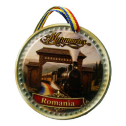 Magnet de frigider rotund din ceramica Maramures 6.5 cm, Romania