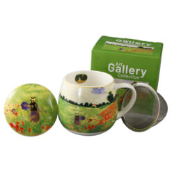 Cana portelan cu infuzor si capac 430 ml "Poppy Field" de Claude Monet, in cutie decorativa
