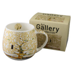 Cana portelan 430 ml "Tree of Life" ecru de Gustav Klimt, in cutie decorativa