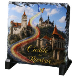 Placa din ardezie Castele din Romania 14 x 14 cm