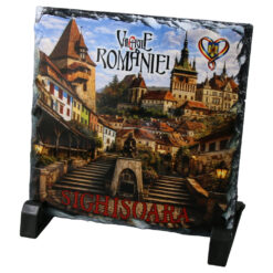 Placa din ardezie Sighisoara 19 x 14 cm, Valorile Romaniei