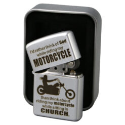 Alternative view of Bricheta metalica gravata "Motorcycle", 3.8 x 5.5 cm, argintie