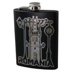 Plosca metalica gravata Baia Mare 220 ml