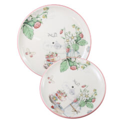 Alternative view of Platou etajat din ceramica cu 2 nivele 26/21 cm, Capsuni