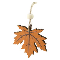 Decor de toamna Frunza din lemn cu agatatoare 7 x 15 cm