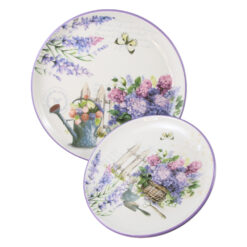 Alternative view of Platou etajat din ceramica cu 2 nivele 26/21 cm, Liliac