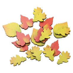 Set 18 frunze de toamna din lemn 3 - 5 cm