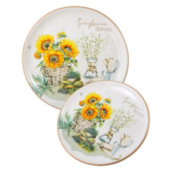Alternative view of Platou etajat din ceramica cu 2 nivele Floarea soarelui 26/21 cm, Sunflower stories