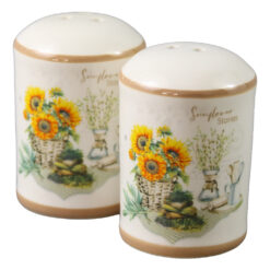 Set solnita si pipernita din ceramica Floarea soarelui 4.5 x 7 cm, Sunflower stories