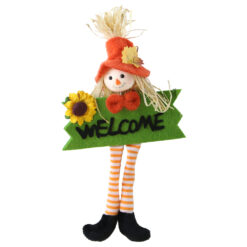 Decor de toamna Sperietoare cu agatatoare "Welcome" 14 x 25 cm