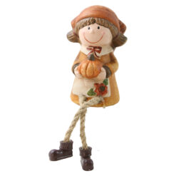 Figurina decorativa de toamna din ceramica cu picioare mobila,  6.5 x 11/17, modele variate