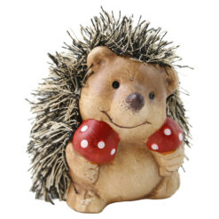 Figurina Arici din ceramica cu ciupercute 7 x 8 cm