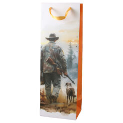 Punga cadou pentru bauturi din hartie 12 x 36 cm, vanatoare