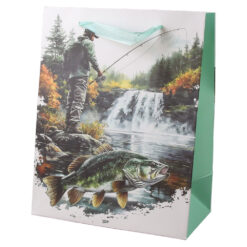 Punga cadou din hartie 18 x 23 cm, pescuit