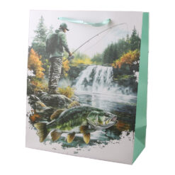 Punga cadou din hartie 26 x 32 cm, pescuit