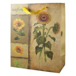 Punga cadou din hartie 26 x 32 cm, cu floarea-soarelui