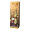 Punga cadou pentru bauturi din hartie 12 x 36 cm, vin si struguri
