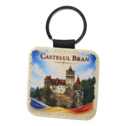 Breloc din piele sintetica Castelul Bran 5 cm, Romania