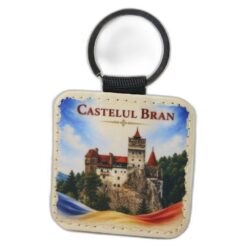 Breloc din piele sintetica Castelul Bran 5 cm, Romania