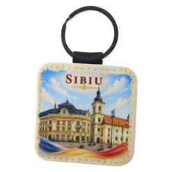 Breloc din piele sintetica Sibiu 5 cm, Romania