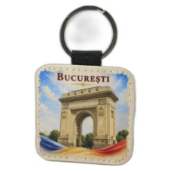Breloc din piele sintetica Arcul de Triumf 5 cm, Bucuresti
