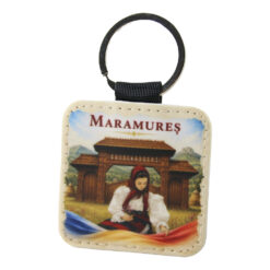 Breloc din piele sintetica Maramures 5 cm, Romania