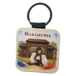 Breloc din piele sintetica Maramures 5 cm, Romania