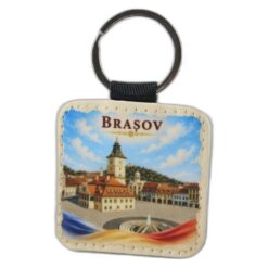 Breloc din piele sintetica Brasov 5 cm, Romania