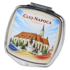 Oglinda metalica de buzunar Mathias Rex, Cluj-Napoca 6.5 x 7 cm