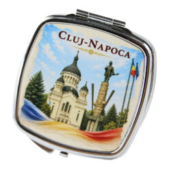 Oglinda metalica de buzunar Avram Iancu, Cluj-Napoca 6.5 x 7 cm
