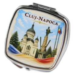Oglinda metalica de buzunar Avram Iancu, Cluj-Napoca 6.5 x 7 cm