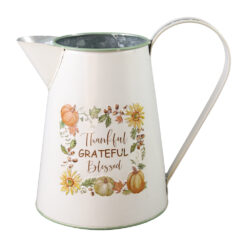 Cana decorativa din metal "Thankful, Grateful, Blessed" 13 x 16.5 cm