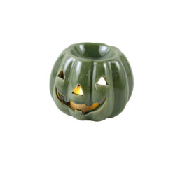 Candela aromaterapie din ceramica Dovleac 10 x 8 cm, verde