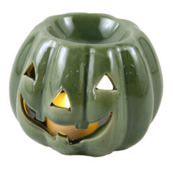 Candela aromaterapie din ceramica Dovleac 10 x 8 cm, verde