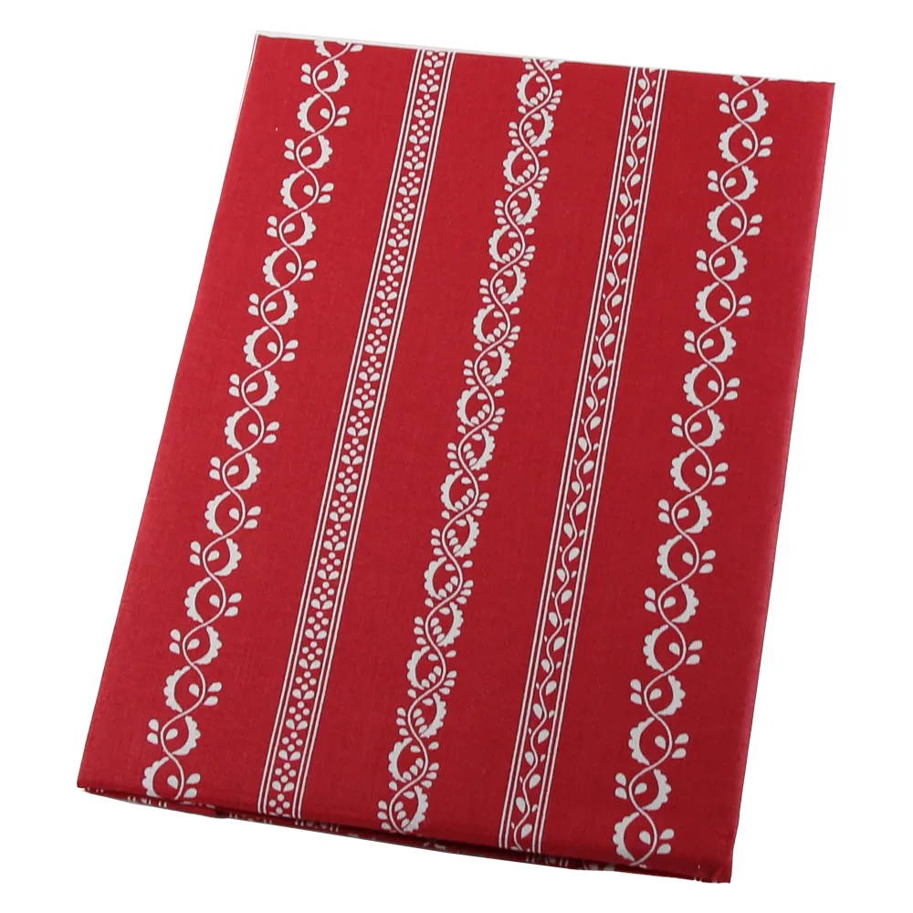 Fata de masa cu motiv traditional 65x65 CM, din bumbac, rosu cu alb