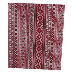 Fata de masa cu motive traditionale 140 x 160 cm din bumbac rosu-alb-negru