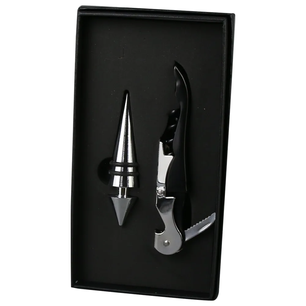 Set 2 accesorii pentru vin, Tirbuson cu dop
