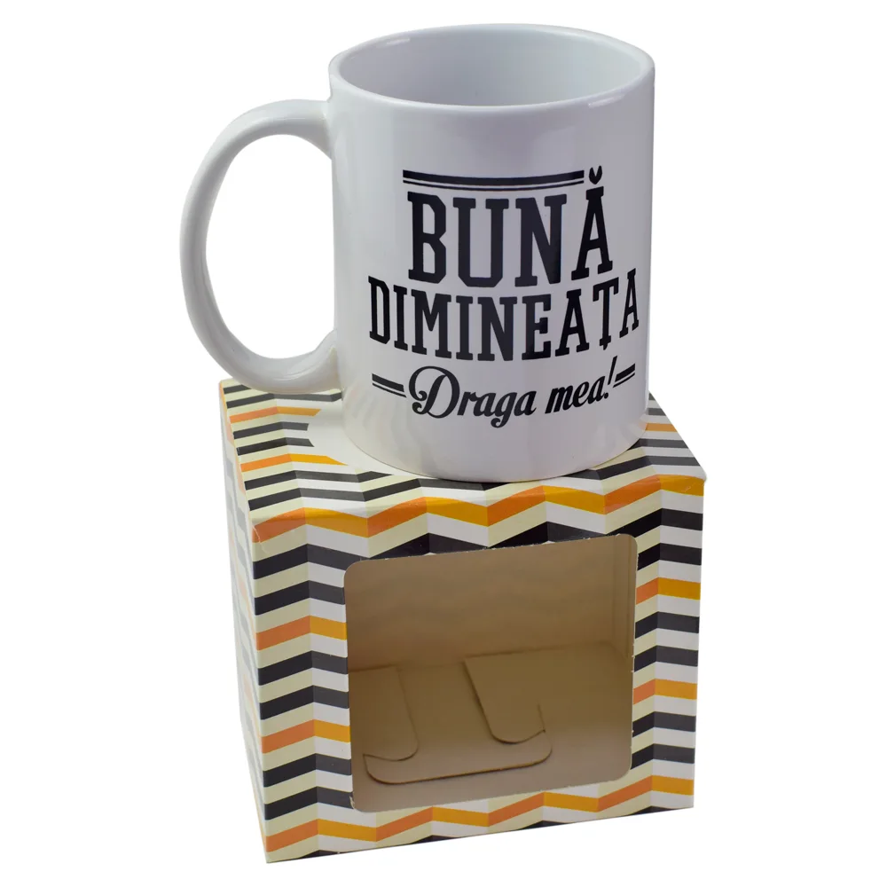 Cana ceramica Boss Mug 300 ml "Buna dimineata draga mea", in cutie decorativa - imagine 2