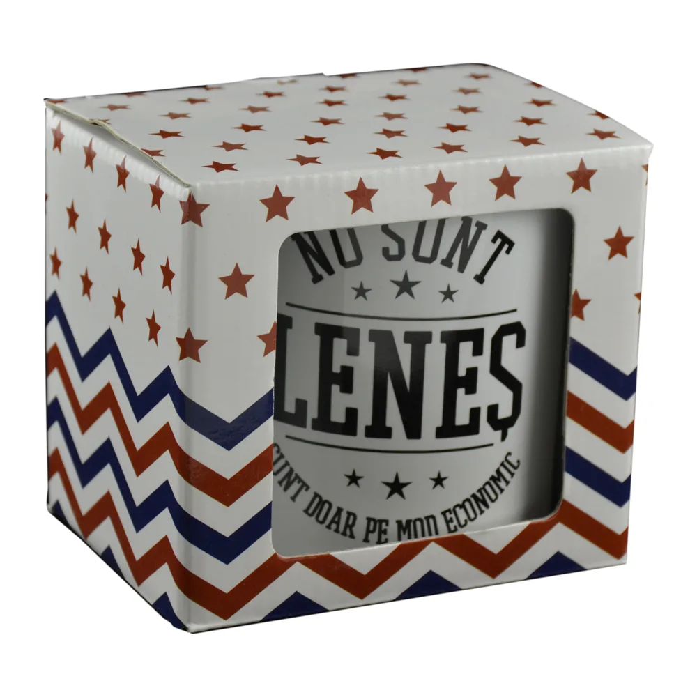 Cana ceramica Boss Mug 300 ml "Nu sunt lenes, sunt doar pe mod economic", in cutie decorativa - imagine 2