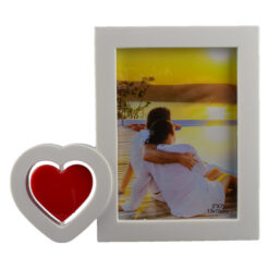 Rama foto din plastic - Dim. poza 13x18 cm - Decorata cu inimioara rotativa - imagine 4