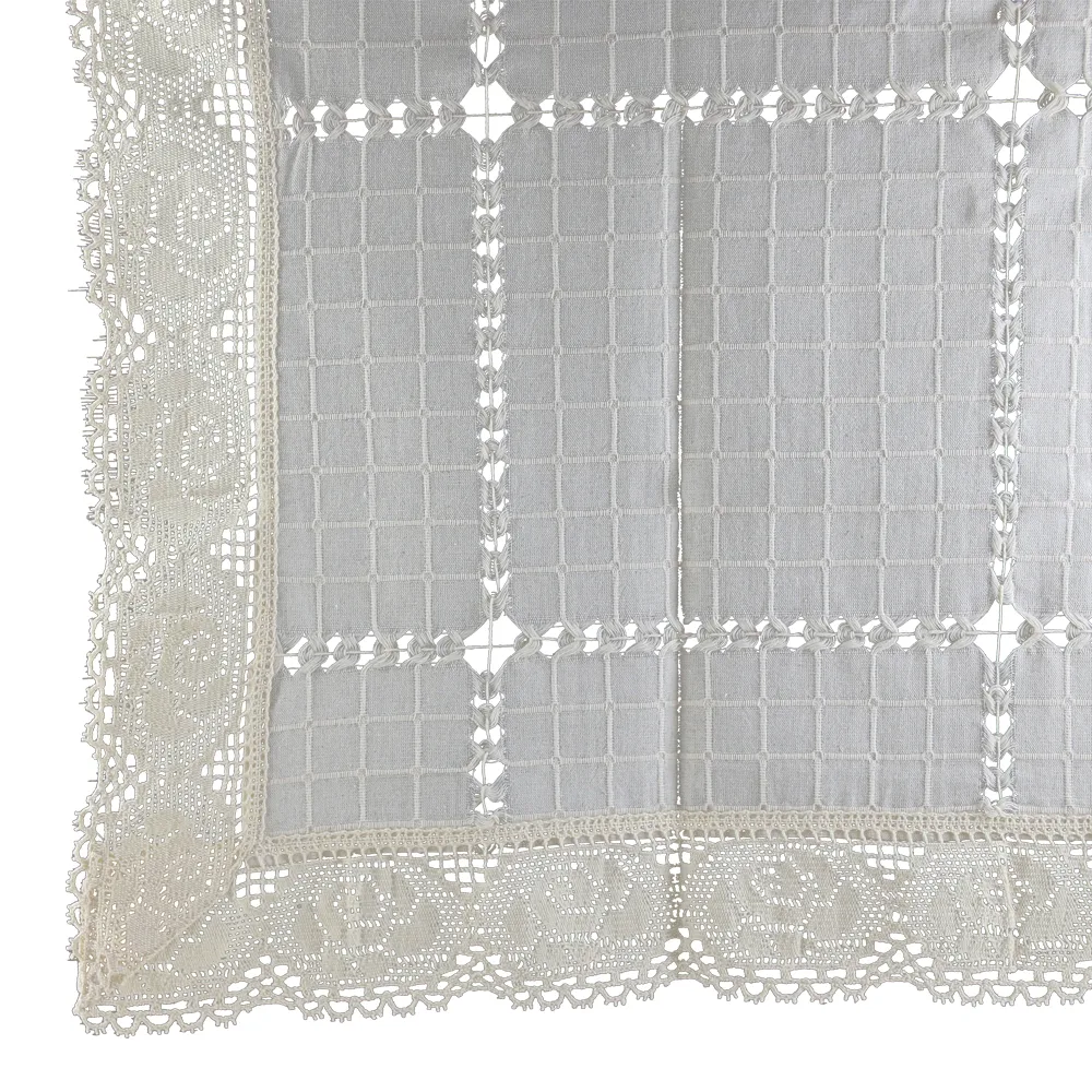 Fata de masa tip runner din bumbac 50 x 180 CM, cu dantela trandafir