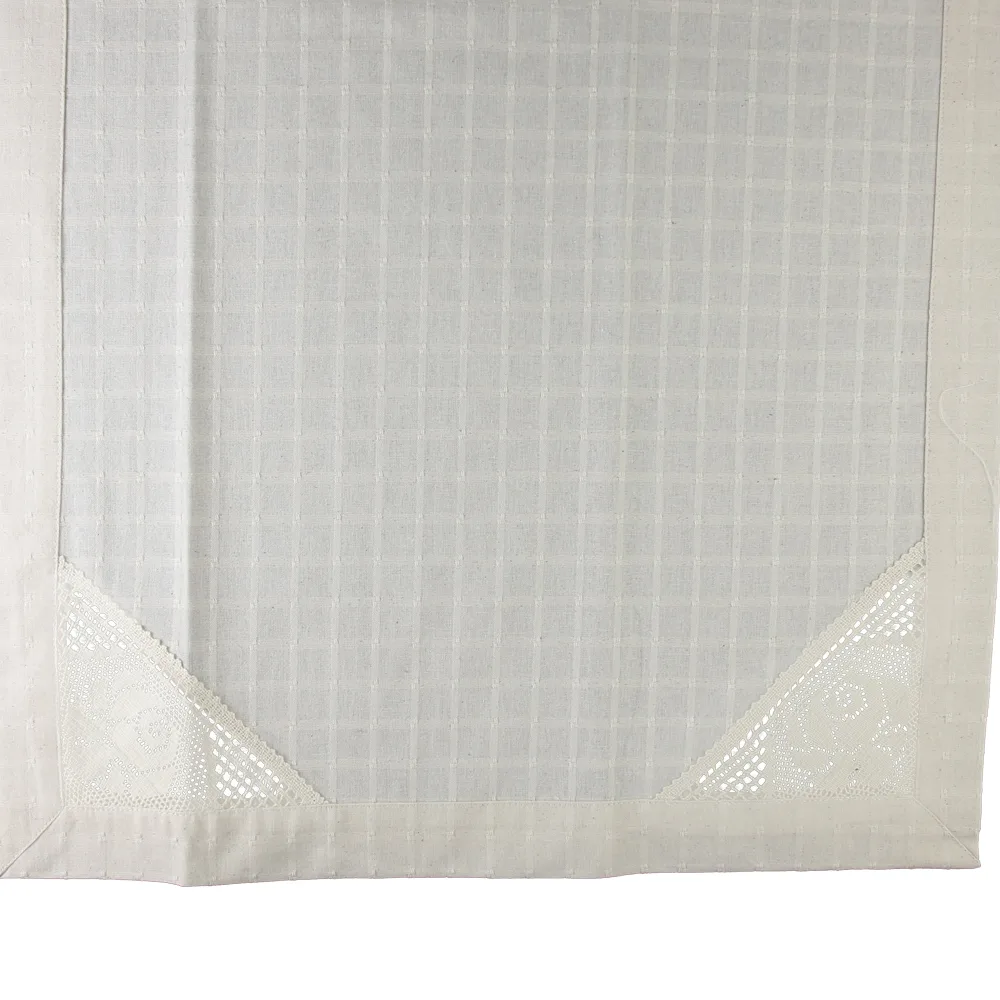 Fata de masa tip runner din bumbac 50 x 180 CM, cu dantela trandafir