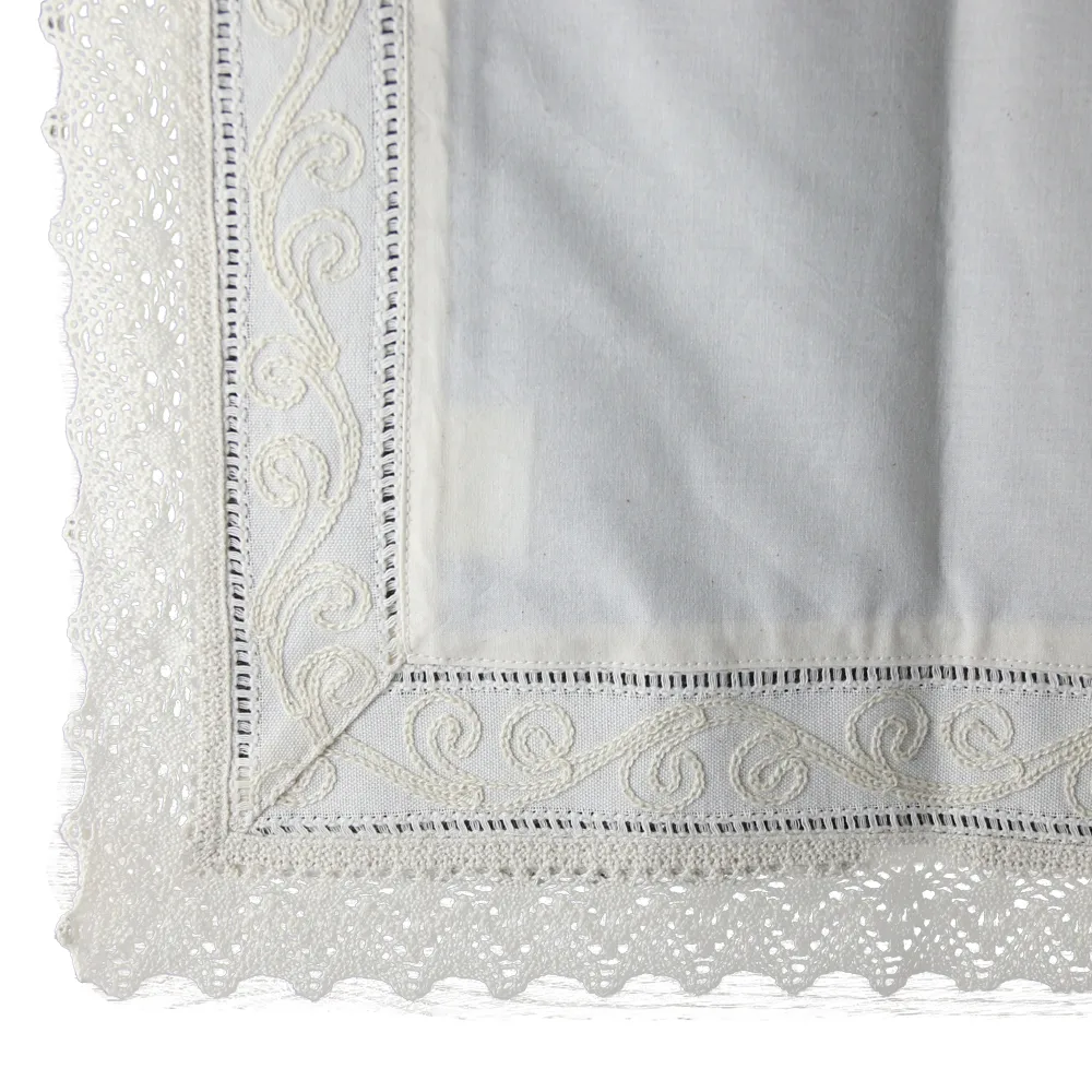 Fata de masa rustica din bumbac, 140 x 180 cm, cu broderie