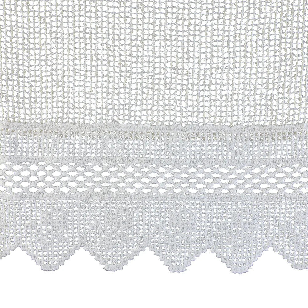 Perdea rustica din bumbac 140 x 180 cm, cu dantela florala