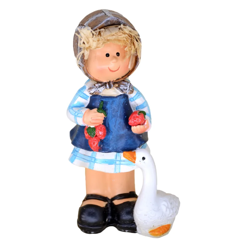 Figurina baiat/fata cu gasca din rasina 14 CM - imagine 2