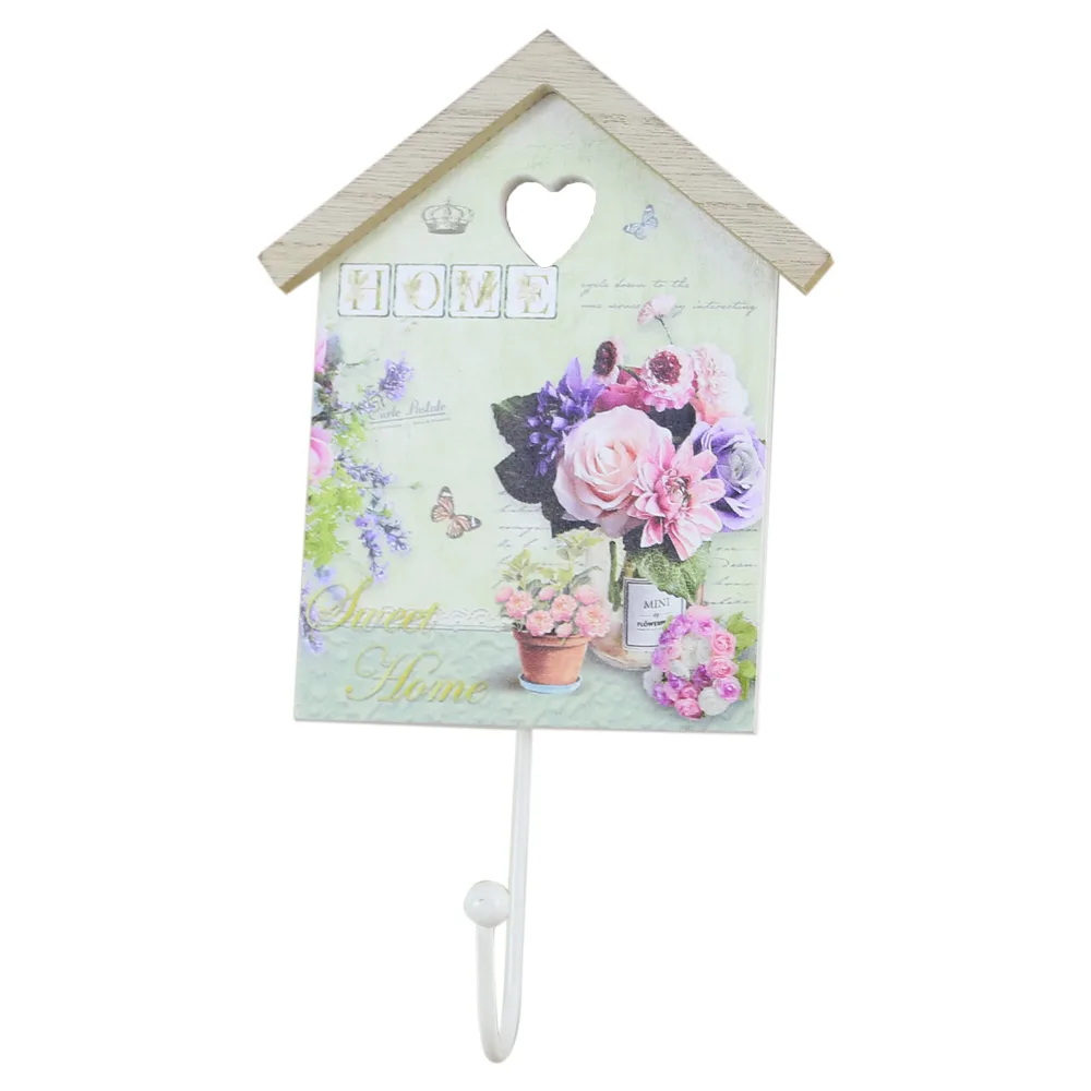 Cuier perete din lemn 13x23 CM, "Home/Love", casuta - imagine 2